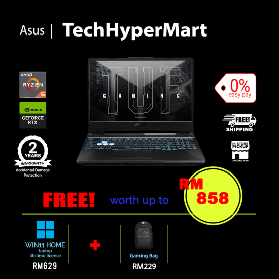 Asus TUF Gaming A15 FA506N-CHN168W-32-1-W11-EPP 15.6" Laptop/ Notebook (Ryzen 5 7535HS/H, 32GB, 1TB, NV RTX3050, W11H, 144Hz)