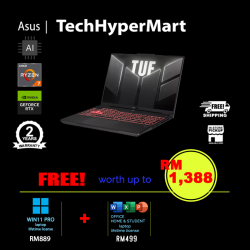 Asus TUF A16 FA607N-UQRL888WS-24-W11P 16" Laptop/ Notebook (Ryzen 7 170, 24GB, 512GB, NV RTX4050, W11P, Off Home 2024 + Off 365 Basic, 144Hz, AI)