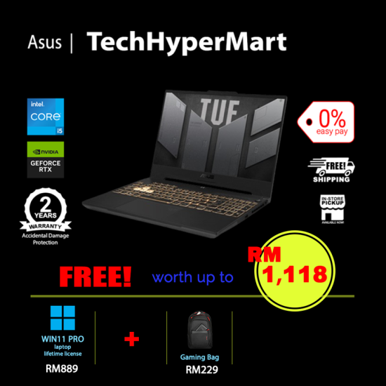 Asus TUF Gaming F15 FX507Z-C4HN028W-24-1-W11P-EPP 15.6" Laptop/ Notebook (i5-12500H, 24GB, 1TB, NV RTX3050, W11P, 144Hz)