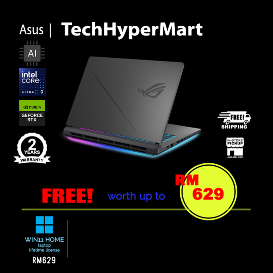 Asus ROG Strix G16 G615L-WS5117W 16" Laptop/ Notebook (Ultra 9 275HX, 32GB, 1TB, NV RTX5080, W11H, 240Hz, AI Chip, Pre-order) Asus ROG Strix G16 G615L-WS5117W 16" Laptop/ Notebook (Ultra 9 275HX, 32GB, 1TB, NV RTX5080, W11H, 240Hz, AI Chip, Pre-order)