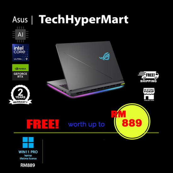 Asus ROG Strix G18 G815L-MTT9068WP-W11P 18" Laptop/ Notebook (Ultra 9 290HX Plus, 32GB, 1TB, NV RTX5060, W11P, 300Hz, AI)