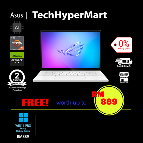 Asus ROG Zephyrus G16 GA605W-VQR037W-2-W11P-EPP 16" Laptop/ Notebook (Ryzen AI 9 HX 370, 32GB, 2TB, NV RTX4060, W11P, 240Hz, AI Chip) Asus ROG Zephyrus G16 GA605W-VQR037W-2-W11P-EPP 16" Laptop/ Notebook (Ryzen AI 9 HX 370, 32GB, 2TB, NV RTX4060, W11P, 240Hz, AI Chip)