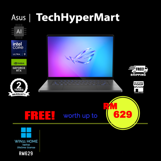Asus ROG Zephyrus G16 GU605C-XQR083W 16" Laptop/ Notebook (Ultra 9 285H, 64GB, 2TB, NV RTX5090, W11H, 240Hz, AI Chip) Asus ROG Zephyrus G16 GU605C-XQR083W 16" Laptop/ Notebook (Ultra 9 285H, 64GB, 2TB, NV RTX5090, W11H, 240Hz, AI Chip)