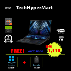 Asus ROG Zephyrus Duo GX650P-ZNM010WH-64-W11P 16" Laptop/ Notebook (Ryzen 9 7945HX, 64GB, 1TB, NV RTX4080, W11P, 240Hz)