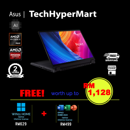 Asus ProArt HN7306E-ALX066WS 13.3" Laptop/ Notebook (Ryzen AI MAX+ 395, 64GB, 1TB, AMD Radeon, W11H, Off Home 2024 + Off 365 Basic, Touchscreen, AI Chip)