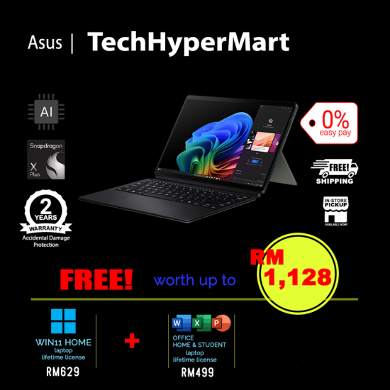 Asus ProArt PZ13 HT5306Q-ALX018WSM-2-W11-EPP 13.3" Laptop/ Notebook (Snapdragon X Plus X1P 42 100, 16GB, 2TB, Qualcomm Adreno, W11H, Off H&S + Off 365 Basic, Touchscreen, Pen, AI Chip) Asus ProArt PZ13 HT5306Q-ALX018WSM-2-W11-EPP 13.3" Laptop/ Notebook (Snapdragon X Plus X1P 42 100, 16GB, 2TB, Qualcomm Adreno, W11H, Off H&S + Off 365 Basic, Touchscreen, Pen, AI Chip)