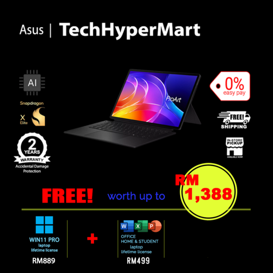 Asus ProArt HT7407N-ASN078WSP-1-W11P-EPP 14" Laptop/ Notebook (Snapdragon X2 Elite, 16GB, 1TB, Qualcomm Adreno, W11P, Off Home 2024 + Off 365 Basic, Touch, AI)