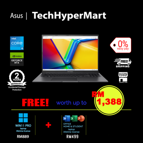 Asus Vivobook 16X K3605Z-URP1002W-32-1-W11P-EPP 16" Laptop/ Notebook (i5-12500H, 32GB, 1TB, NV RTX4050, W11P) Asus Vivobook 16X K3605Z-URP1002W-32-1-W11P-EPP 16" Laptop/ Notebook (i5-12500H, 32GB, 1TB, NV RTX4050, W11P)