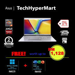 Asus Vivobook M1605N-AQMB151WS-1-W11-EPP 16" Laptop/ Notebook (Ryzen 5 150, 16GB, 1TB, AMD Radeon, W11H, Off Home 2024 + Off 365 Basic)