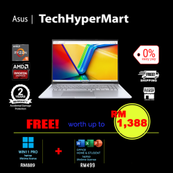 Asus Vivobook M1605Y-AMB810WSM-1-W11P-EPP 16" Laptop/ Notebook (Ryzen 5 7430U, 8GB, 1TB, AMD Radeon, W11P, Off H&S + Off 365 Basic)