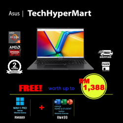 Asus Vivobook M1605Y-AMB811WSM-24-W11P 16" Laptop/ Notebook (Ryzen 5 7430U, 24GB, 512GB, AMD Radeon, W11P, Off H&S + Off 365 Basic)