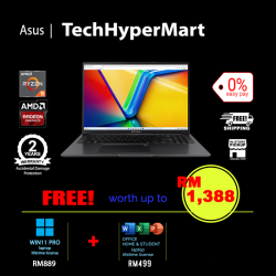 Asus Vivobook M1605Y-AMB811WSM-1-W11P-EPP 16" Laptop/ Notebook (Ryzen 5 7430U, 8GB, 1TB, AMD Radeon, W11P, Off H&S + Off 365 Basic)