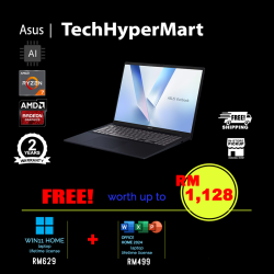 Asus Vivobook M1607G-AMB445WS-24-W11 16" Laptop/ Notebook (Ryzen AI 7 445, 24GB, 1TB, AMD Radeon, W11H, Off Home 2024 + Off 365 Basic, AI Chip)