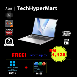 Asus Vivobook M1607G-AMB446WS-24-W11 16" Laptop/ Notebook (Ryzen AI 7 445, 24GB, 1TB, AMD Radeon, W11H, Off Home 2024 + Off 365 Basic, AI Chip)
