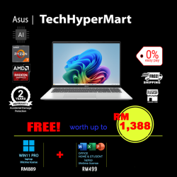 Asus Vivobook M1607K-AMB073WS-1-W11P-EPP 16" Laptop/ Notebook (Ryzen AI 7 350, 16GB, 1TB, AMD Radeon, W11P, Off Home 2024 + Off 365 Basic, AI Chip)