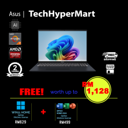 Asus Vivobook M1607K-AMB075WS-24-W11 16" Laptop/ Notebook (Ryzen AI 7 350, 24GB, 512GB, AMD Radeon, W11H, Off Home 2024 + Off 365 Basic, AI Chip)