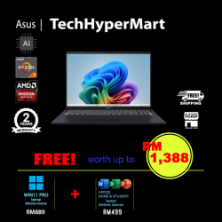 Asus Vivobook M1607K-AMB075WS-24-W11P 16" Laptop/ Notebook (Ryzen AI 7 350, 24GB, 512GB, AMD Radeon, W11P, Off Home 2024 + Off 365 Basic, AI Chip)