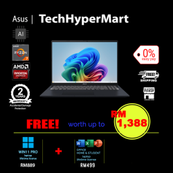 Asus Vivobook M1607K-AMB075WS-24-1-W11P-EPP 16" Laptop/ Notebook (Ryzen AI 7 350, 24GB, 1TB, AMD Radeon, W11P, Off Home 2024 + Off 365 Basic, AI Chip)