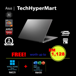 Asus Vivobook M3407G-ASF545WS-24-W11 14" Laptop/ Notebook (Ryzen AI 7 445, 24GB, 512GB, AMD Radeon, W11H, Off Home 2024 + Off 365 Basic, AI Chip)