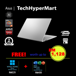 Asus Vivobook M3407K-ASF136WS 14" Laptop/ Notebook (Ryzen AI 5 330, 16GB, 512GB, AMD Radeon, W11H, Off Home 2024 + Off 365 Basic, AI)
