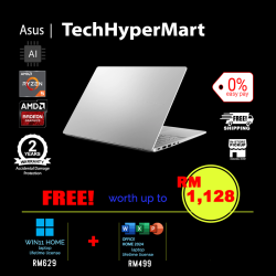 Asus Vivobook M3407K-ASF136WS-1-W11-EPP 14" Laptop/ Notebook (Ryzen AI 5 330, 16GB, 1TB, AMD Radeon, W11H, Off Home 2024 + Off 365 Basic, AI)