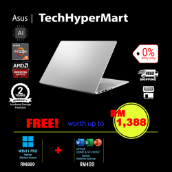 Asus Vivobook M3407K-ASF136WS-1-W11P-EPP 14" Laptop/ Notebook (Ryzen AI 5 330, 16GB, 1TB, AMD Radeon, W11P, Off Home 2024 + Off 365 Basic, AI)