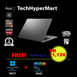 Asus Vivobook M3407K-ASF138WS 14" Laptop/ Notebook (Ryzen AI 5 330, 16GB, 512GB, AMD Radeon, W11H, Off Home 2024 + Off 365 Basic, AI)