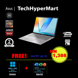 Asus Vivobook M3607G-ASH646WS-24-W11P 16" Laptop/ Notebook (Ryzen AI 7 445, 24GB, 512GB, AMD Radeon, W11P, Off Home 2024 + Off 365 Basic, AI Chip)