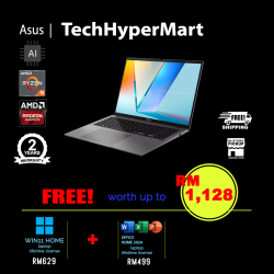 Asus Vivobook M3607K-ASH238WS-24-W11 16" Laptop/ Notebook (Ryzen AI 5 330, 24GB, 512GB, AMD Radeon, W11H, Off Home 2024 + Off 365 Basic, AI Chip)