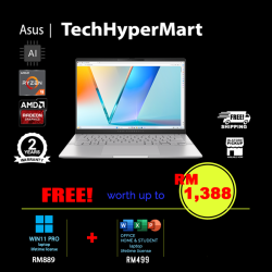 Asus Vivobook S 14 M5406W-AQD088WSM-W11P 14" Laptop/ Notebook (Ryzen AI 9 365, 24GB, 512GB, AMD Radeon, W11P, Off H&S, AI Chip)