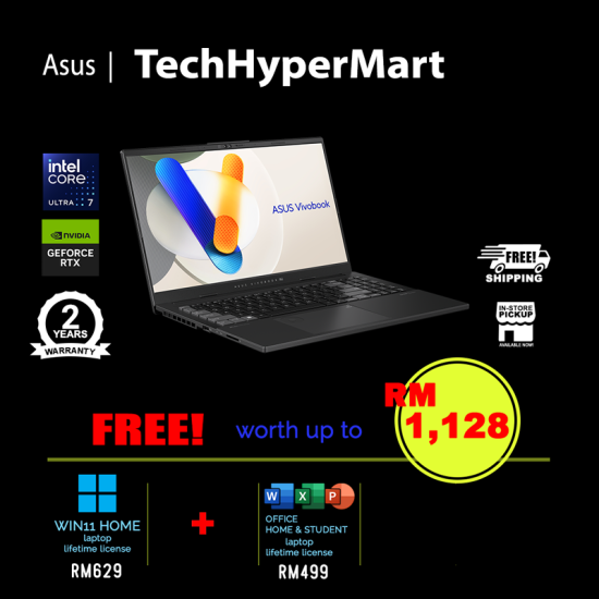 Asus Vivobook Pro N6506M-VMA029WS 15.6" Laptop/ Notebook (Ultra 7 155H, 24GB, 1TB, NV RTX4060, W11H, Off H&S) Asus Vivobook Pro N6506M-VMA029WS 15.6" Laptop/ Notebook (Ultra 7 155H, 24GB, 1TB, NV RTX4060, W11H, Off H&S)