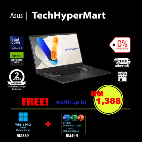 Asus Vivobook Pro N6506M-VMA029WS-2-W11P-EPP 15.6" Laptop/ Notebook (Ultra 7 155H, 24GB, 2TB, NV RTX4060, W11P, Off H&S) Asus Vivobook Pro N6506M-VMA029WS-2-W11P-EPP 15.6" Laptop/ Notebook (Ultra 7 155H, 24GB, 2TB, NV RTX4060, W11P, Off H&S)