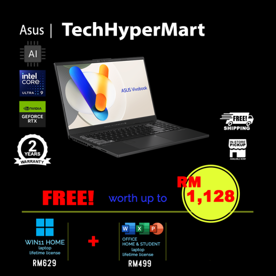 Asus Vivobook Pro N6506M-VMA030WSM 15.6" Laptop/ Notebook (Ultra 9 185H, 24GB, 1TB, NV RTX4060, W11H, Off H&S, AI Chip) Asus Vivobook Pro N6506M-VMA030WSM 15.6" Laptop/ Notebook (Ultra 9 185H, 24GB, 1TB, NV RTX4060, W11H, Off H&S, AI Chip)