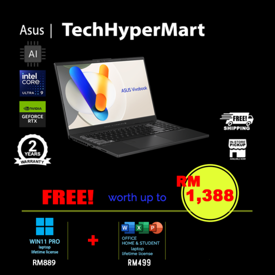 Asus Vivobook Pro N6506M-VMA030WSM-W11P 15.6" Laptop/ Notebook (Ultra 9 185H, 24GB, 1TB, NV RTX4060, W11P, Off H&S, AI Chip) Asus Vivobook Pro N6506M-VMA030WSM-W11P 15.6" Laptop/ Notebook (Ultra 9 185H, 24GB, 1TB, NV RTX4060, W11P, Off H&S, AI Chip)