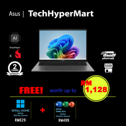 Asus Vivobook S16 S3607Q-ASH148WS 16" Laptop/ Notebook (Snapdragon X X1 26 100, 16GB, 1TB, Qualcomm Adreno, W11H, Off Home 2024 + Off 365 Basic, AI Chip)