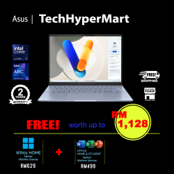 Asus Vivobook S5406M-AQD228WSM 14" Laptop/ Notebook (Ultra 7 155H, 16GB, 512GB, Intel Arc, W11H, Off H&S + Off 365 Basic)