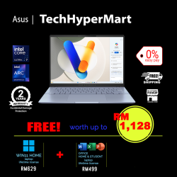 Asus Vivobook S5406M-AQD228WSM-1-W11-EPP 14" Laptop/ Notebook (Ultra 7 155H, 16GB, 1TB, Intel Arc, W11H, Off H&S + Off 365 Basic)