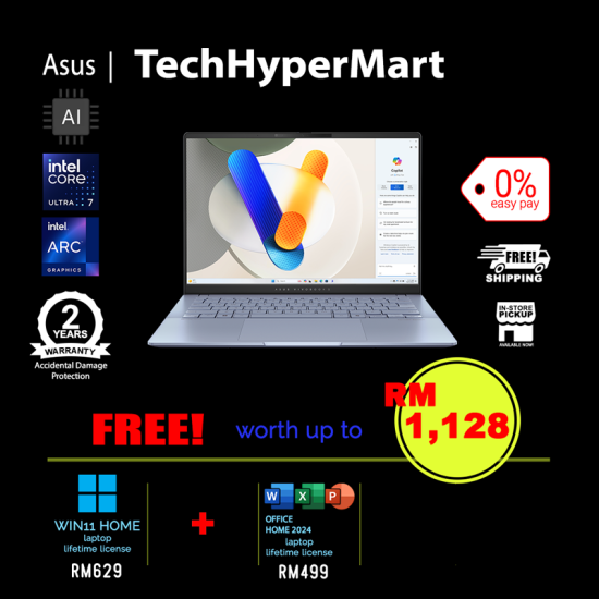 Asus Vivobook S5406S-AQD238WS-2-W11-EPP 14" Laptop/ Notebook (Ultra 7 258V, 32GB, 2TB, Intel Arc, W11H, Off Home 2024 + Off 365 Basic, AI Chip) Asus Vivobook S5406S-AQD238WS-2-W11-EPP 14" Laptop/ Notebook (Ultra 7 258V, 32GB, 2TB, Intel Arc, W11H, Off Home 2024 + Off 365 Basic, AI Chip)