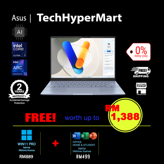 Asus Vivobook S5406S-AQD238WS-2-W11P-EPP 14" Laptop/ Notebook (Ultra 7 258V, 32GB, 2TB, Intel Arc, W11P, Off Home 2024 + Off 365 Basic, AI Chip) Asus Vivobook S5406S-AQD238WS-2-W11P-EPP 14" Laptop/ Notebook (Ultra 7 258V, 32GB, 2TB, Intel Arc, W11P, Off Home 2024 + Off 365 Basic, AI Chip)