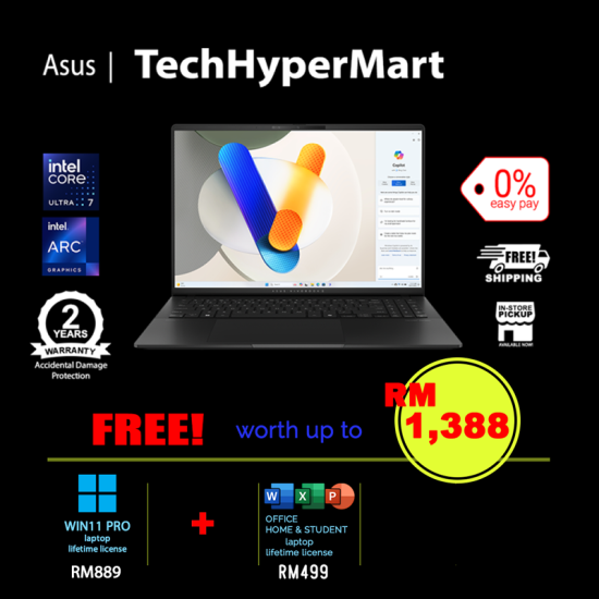 Asus Vivobook S5606M-AMX278WSM-1-W11P-EPP 16" Laptop/ Notebook (Ultra 7 155H, 16GB, 1TB, Intel Arc, W11P, Off H&S + Off 365 Basic) Asus Vivobook S5606M-AMX278WSM-1-W11P-EPP 16" Laptop/ Notebook (Ultra 7 155H, 16GB, 1TB, Intel Arc, W11P, Off H&S + Off 365 Basic)