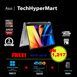 Asus VivoBook S 14 Flip TN3402Y-ALZ205WS-24-W11 14" Laptop/ Notebook (Ryzen 5 7530U, 24GB, 512GB, AMD Radeon, W11H, Off H&S, Touchscreen)