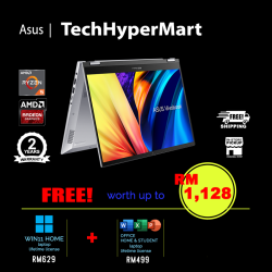 Asus Vivobook S14 Flip TN3402Y-ALZ308WS 14" Laptop/ Notebook (Ryzen 5 7430U, 8GB, 512GB, AMD Radeon, W11H, Off H&S, Touchscreen, Pen)