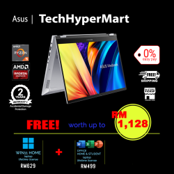 Asus Vivobook S14 Flip TN3402Y-ALZ309WSM-24-1-W11-EPP 14" Laptop/ Notebook (Ryzen 5 7430U, 24GB, 1TB, AMD Radeon, W11H, Off H&S + Off 365 Basic, Touchscreen, Pen)