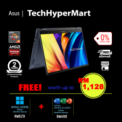 Asus Vivobook S14 Flip TN3402Y-ALZ318WS-16-1-W11-EPP 14" Laptop/ Notebook (Ryzen 5 7430U, 16GB, 1TB, AMD Radeon, W11H, Off H&S, Touchscreen, Pen)