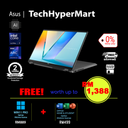 Asus Vivobook Flip TP3607S-ARJ128WS-2-W11P-EPP 16" Laptop/ Notebook (Ultra 7 258V, 32GB, 2TB, Intel Arc, W11P, Off Home 2024 + Off 365 Basic, Touchscreen, AI Chip)