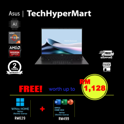 Asus Zenbook UM3406G-AQD430WS 14" Laptop/ Notebook (Ryzen AI 5 430, 16GB, 512GB, AMD Radeon, W11H, Off Home 2024 + Off 365 Basic, AI)
