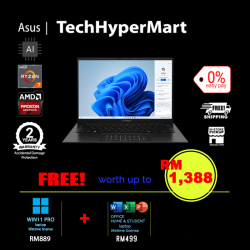 Asus Zenbook UM3406K-AQD112WS-1-W11P-EPP 14" Laptop/ Notebook (Ryzen AI 7 350, 16GB, 1TB, AMD Radeon, W11P, Off Home 2024 + Off 365 Basic, AI Chip)