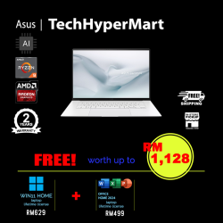Asus Zenbook S16 UM5606G-ASR497WSP 16" Laptop/ Notebook (Ryzen AI 9 465, 32GB, 512GB, AMD Radeon, W11H, Off Home 2024 + Off 365 Basic, Touch, AI)