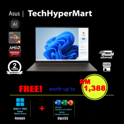 Asus Zenbook S 16 UM5606W-ARJ107WSM-W11P 16" Laptop/ Notebook (Ryzen AI 9 HX 370, 32GB, 1TB, AMD Radeon, W11P, Off H&S + Off 365 Basic, Touchscreen, AI Chip)