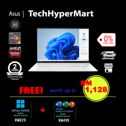 Asus Zenbook S 16 UM5606W-ARJ108WSM-2-W11-EPP 16" Laptop/ Notebook (Ryzen AI 9 HX 370, 32GB, 2TB, AMD Radeon, W11H, Off H&S, Touchscreen, AI Chip)